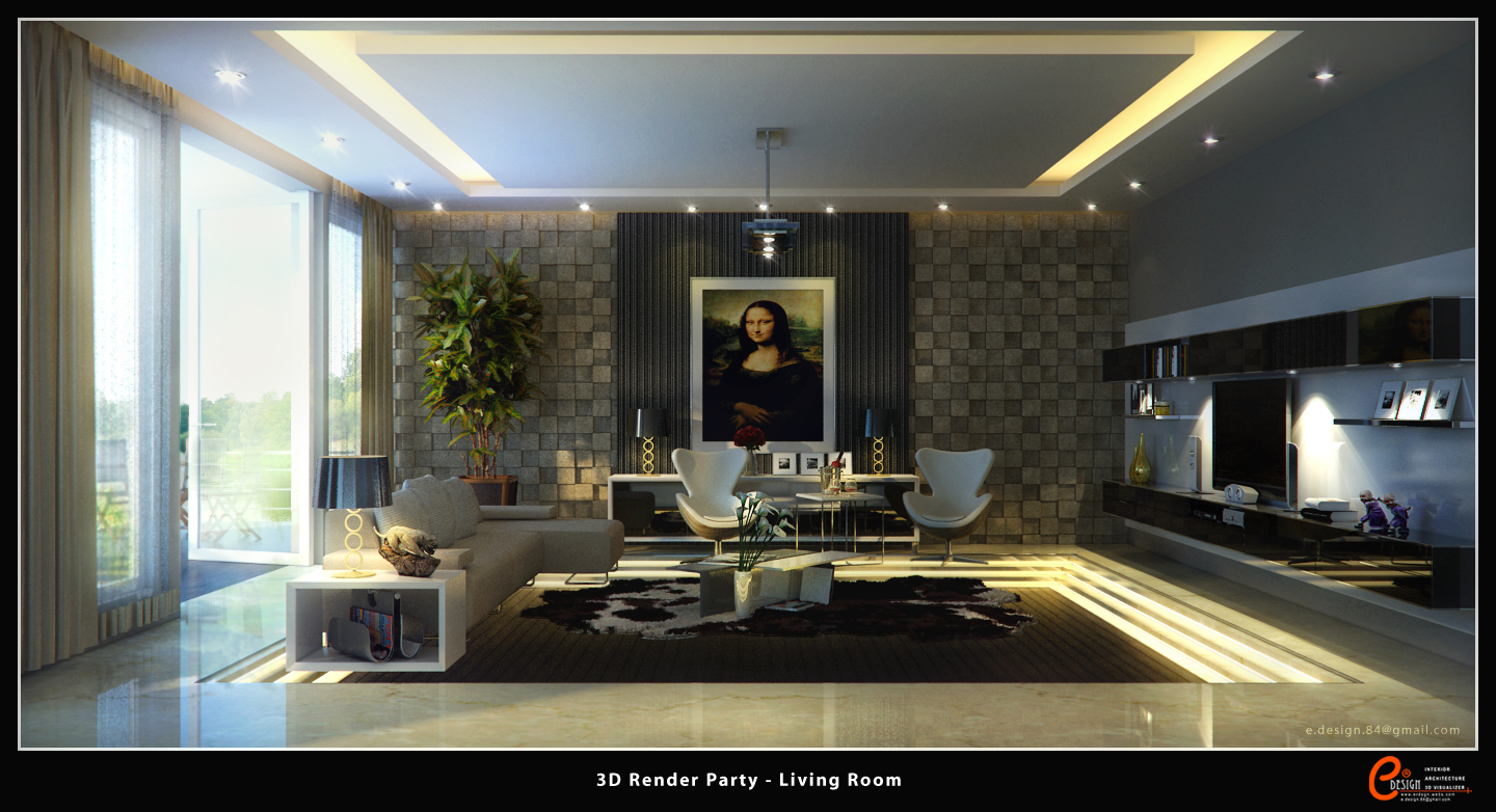 Living Room 1, 3D Render Party