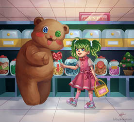 Little girl and Teddy Bear by B2BQ