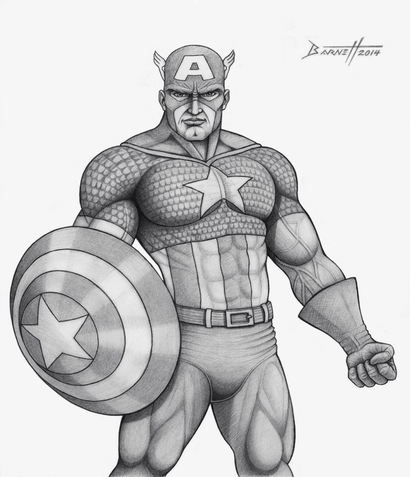 Captain America - Pencil by barneybluepants on DeviantArt
