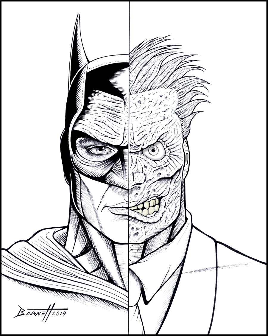 Batman VS. Twoface (ink)