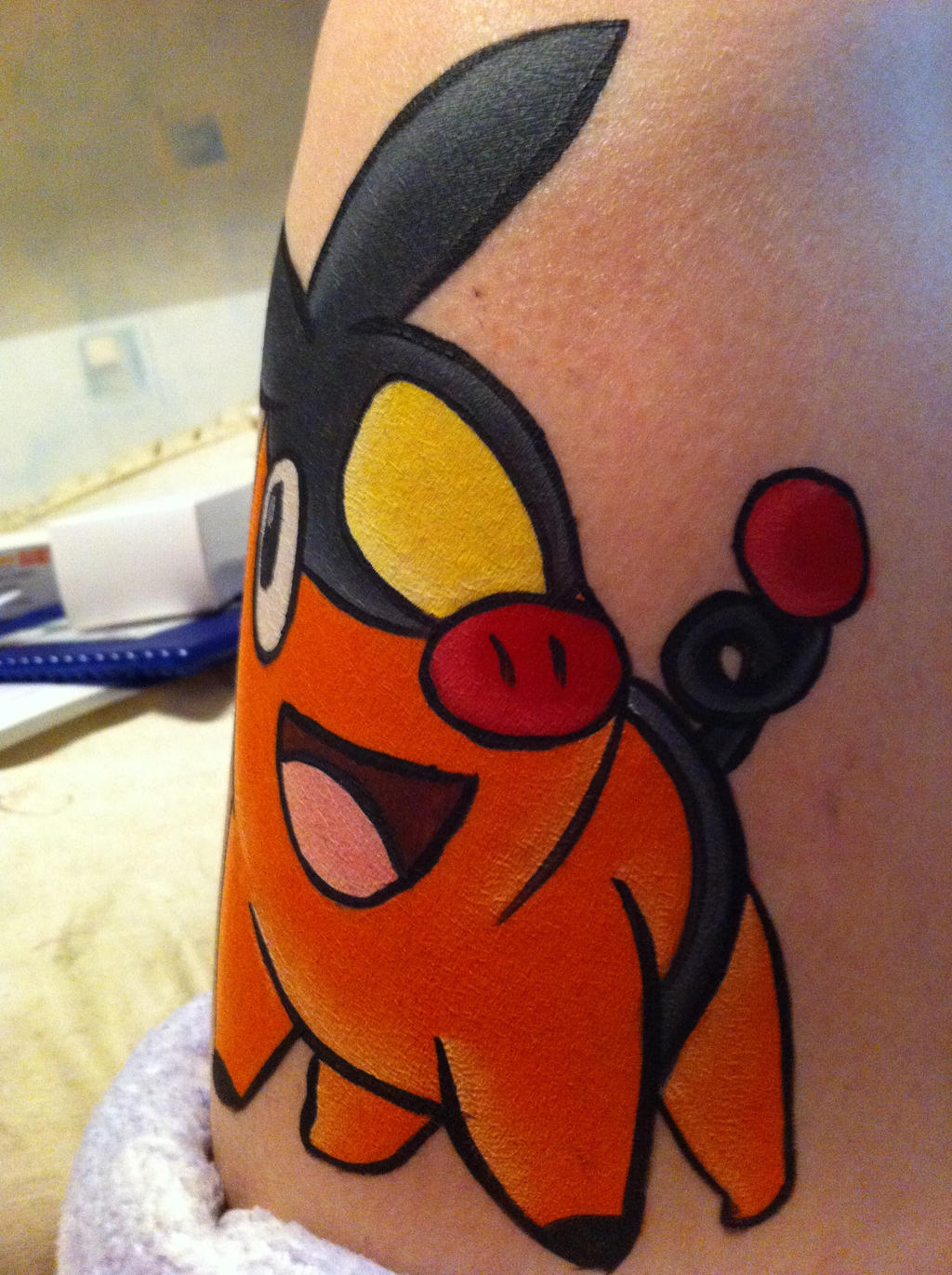 Tepig- Face Painting- Tail