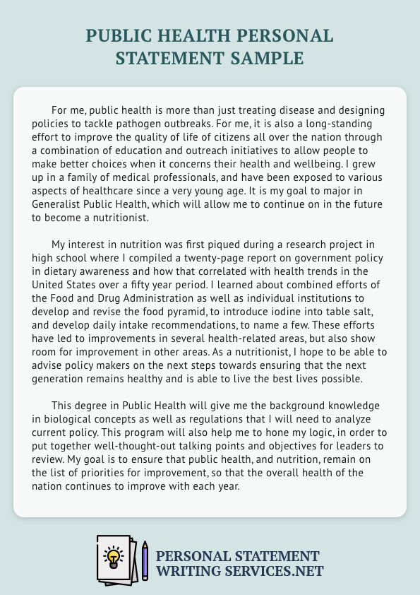 sample of personal statement for public health
