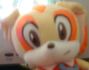 my cream the rabbit plushie up close