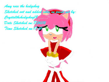 My Amy rose Sketch and colored