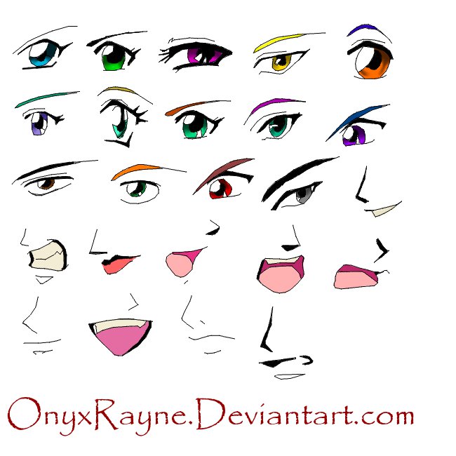 Anime Faces Reference Sheet by onyxrayne on DeviantArt Anime Faces Reference Sheet by onyxrayne on DeviantArt