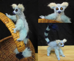 Blue Powder Monkey OOAK Miniature Art Doll