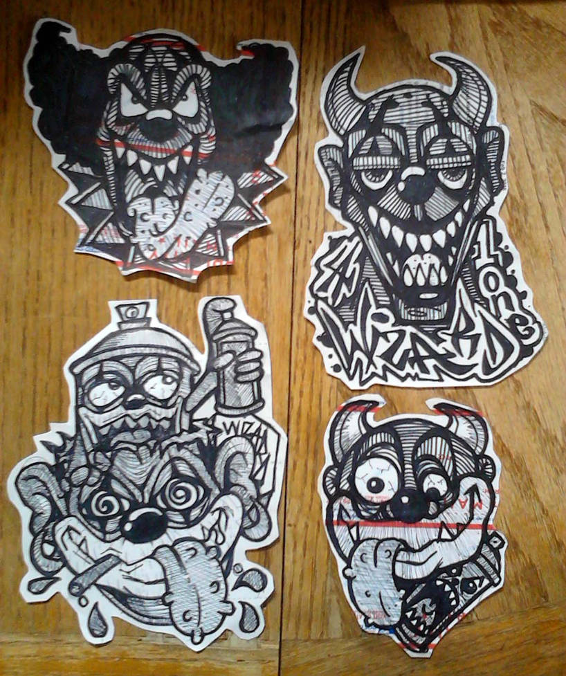 evil clowns stickers by wizard1labels on DeviantArt