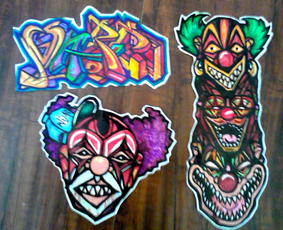 evil clowns stickers by wizard1labels on DeviantArt