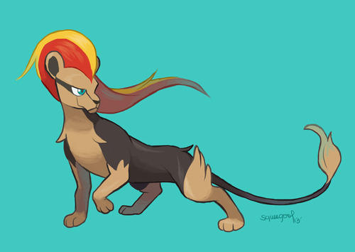 female pyroar by squeegool on DeviantArt