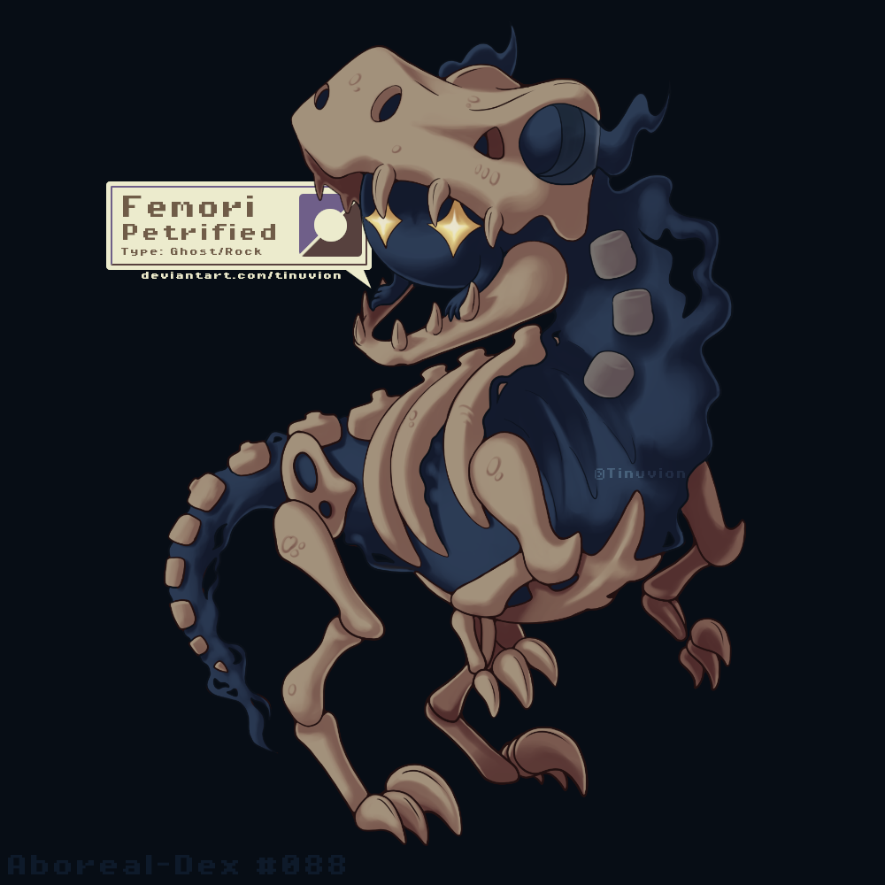 My Onix evolution, Fossilix, a Rock/Ghost type which evolves when given the  Rare Bone and leveling up in a graveyard. : r/fakemon