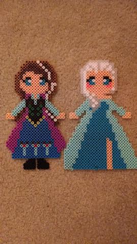 Anna and Elsa Perler Beads