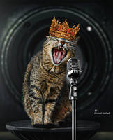 singer cat by Ahmed-Rashad-Art