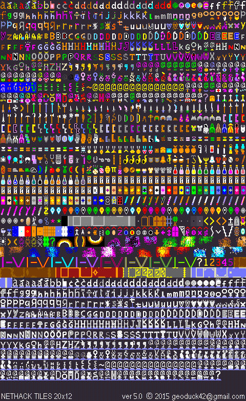 Tileset for NetHack 3.6.0 by geoduck42 on DeviantArt
