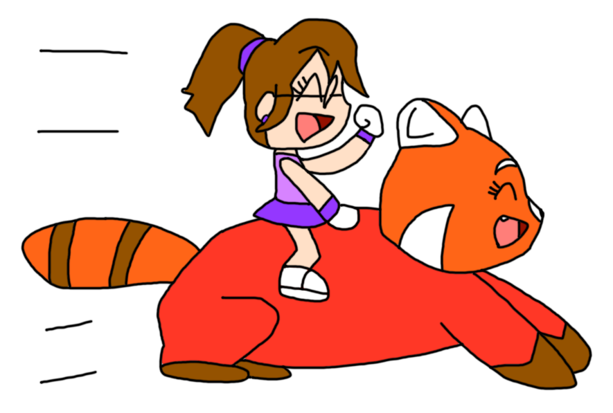 Princess Riding A Panda Riding on Red Panda Mei by LaddLover101 on DeviantArt