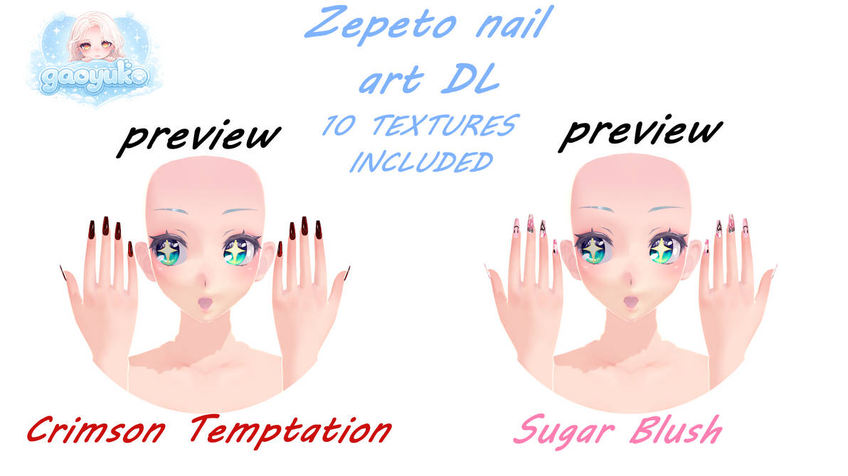 Mmd Nails Zepeto mmd nail art DL by Gaoyuko on DeviantArt