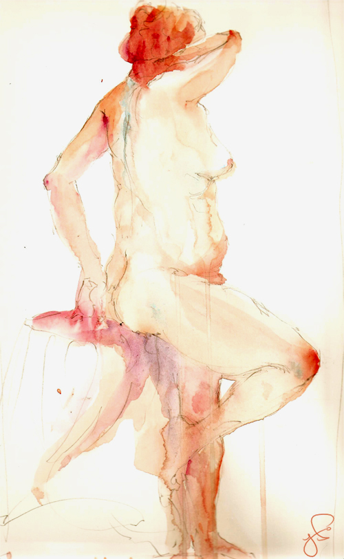 Watercolor: Woman Sitting