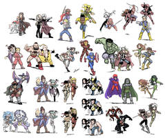 Marvel Capcom Characters Sketch (Colored)