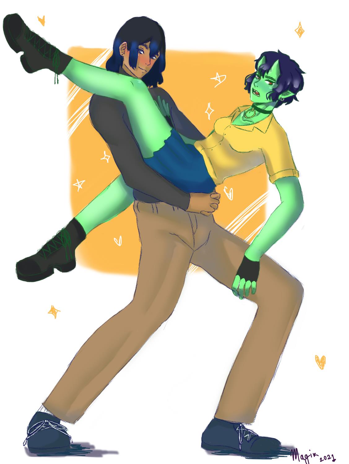 JoJo Pose - Rykel and Vikel by vikelpleasebequiet on DeviantArt