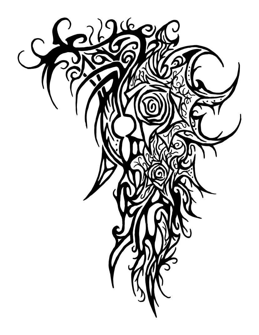 tribal flower tattoo stencils