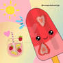 Cute Strawberry Ice Pop Free Clipart PNG PSD