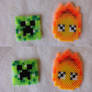 Creeper and Calcifer pixel