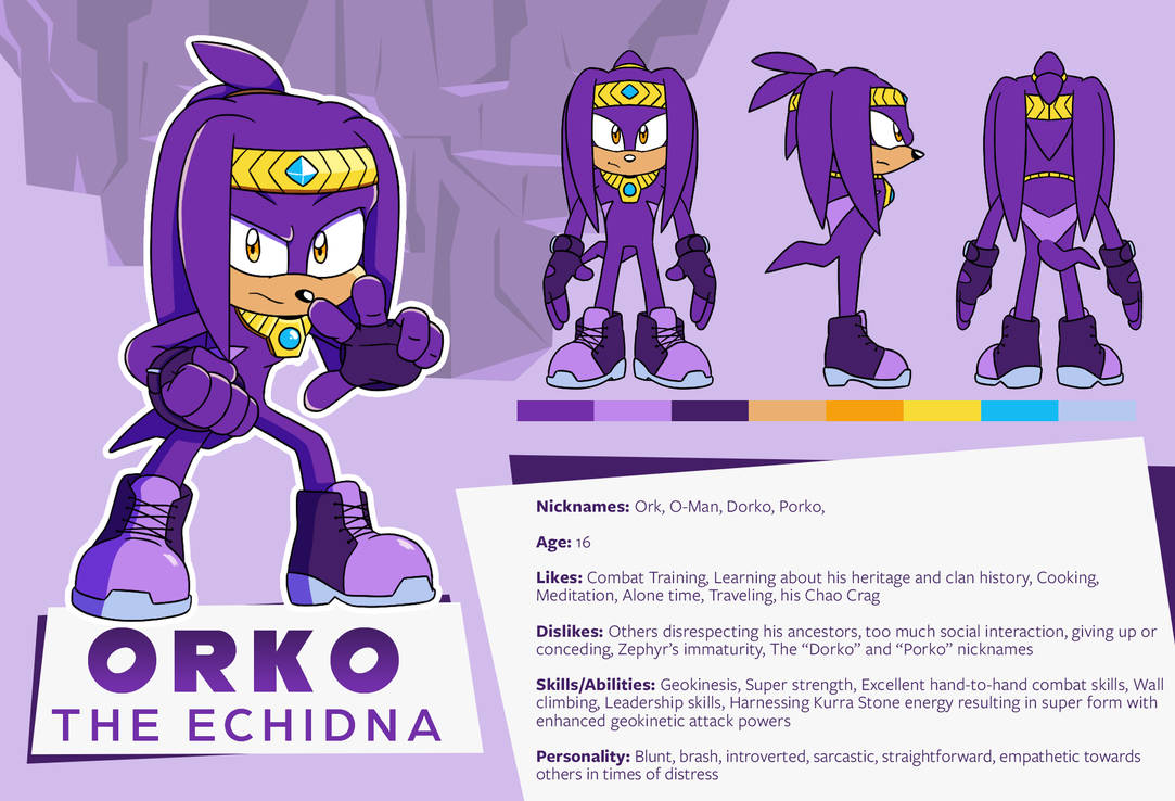 Orko the Echidna Character Sheet 1 by jcr3ative on DeviantArt
