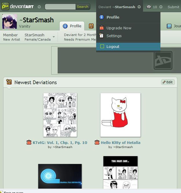 UNABLE TO LOGOUT OF DEVIANTART by StarSmash on DeviantArt