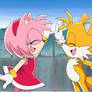 Tails + Amy-- High Five