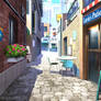 Coffee street - Visual Novel background