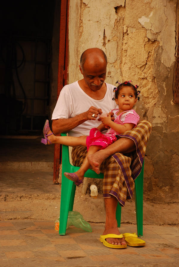 kid and grandfather