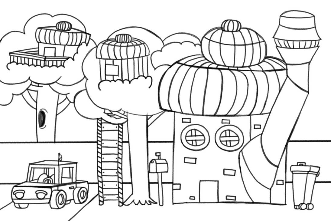 Unfinished drawing of random buildings by ShazDraws on DeviantArt
