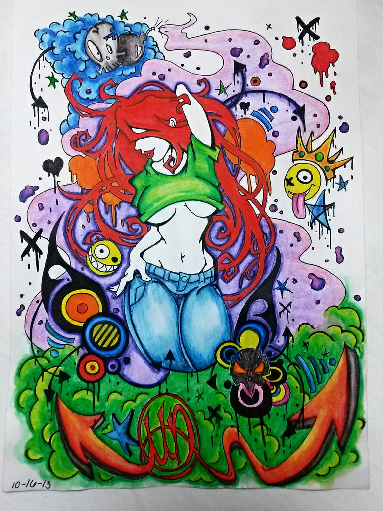 Graffiti Pinup Colored by Pin-updoll on DeviantArt