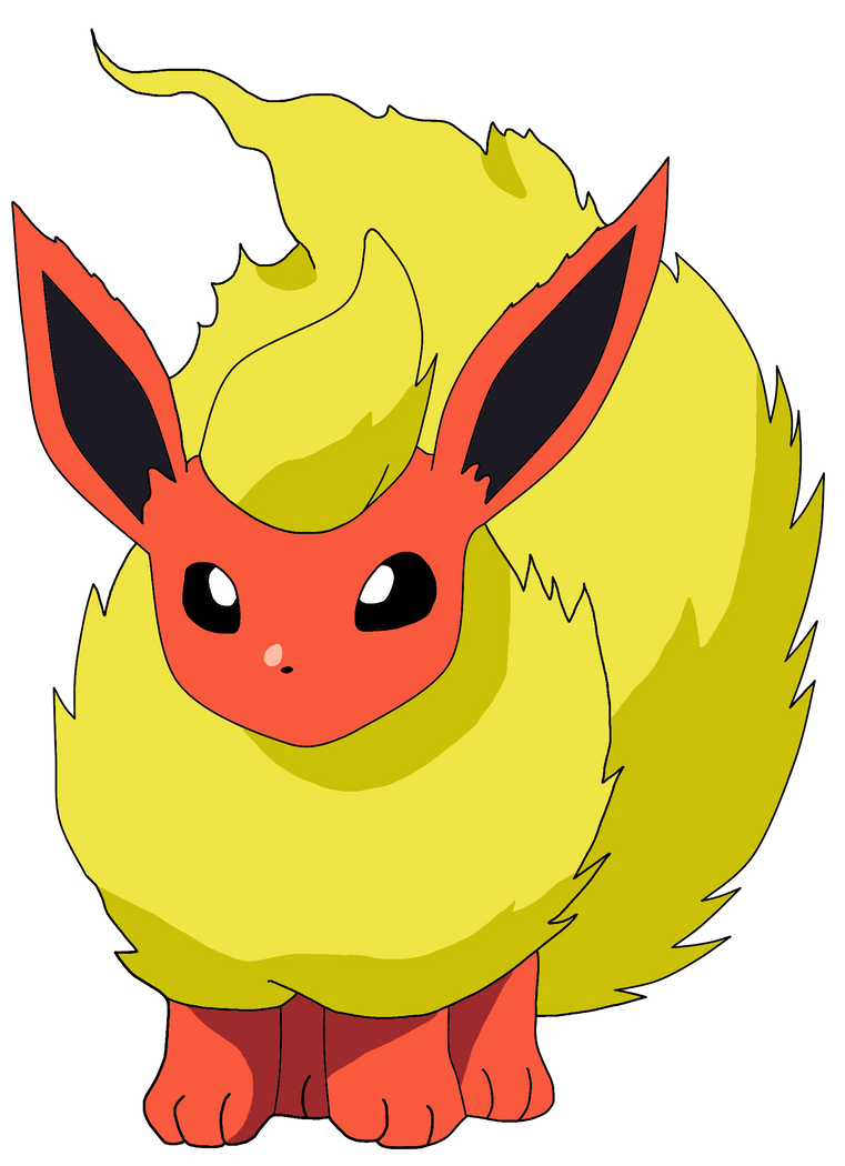 Pokemon Flamara 136 Lineart Farbig by WallpaperZero on DeviantArt