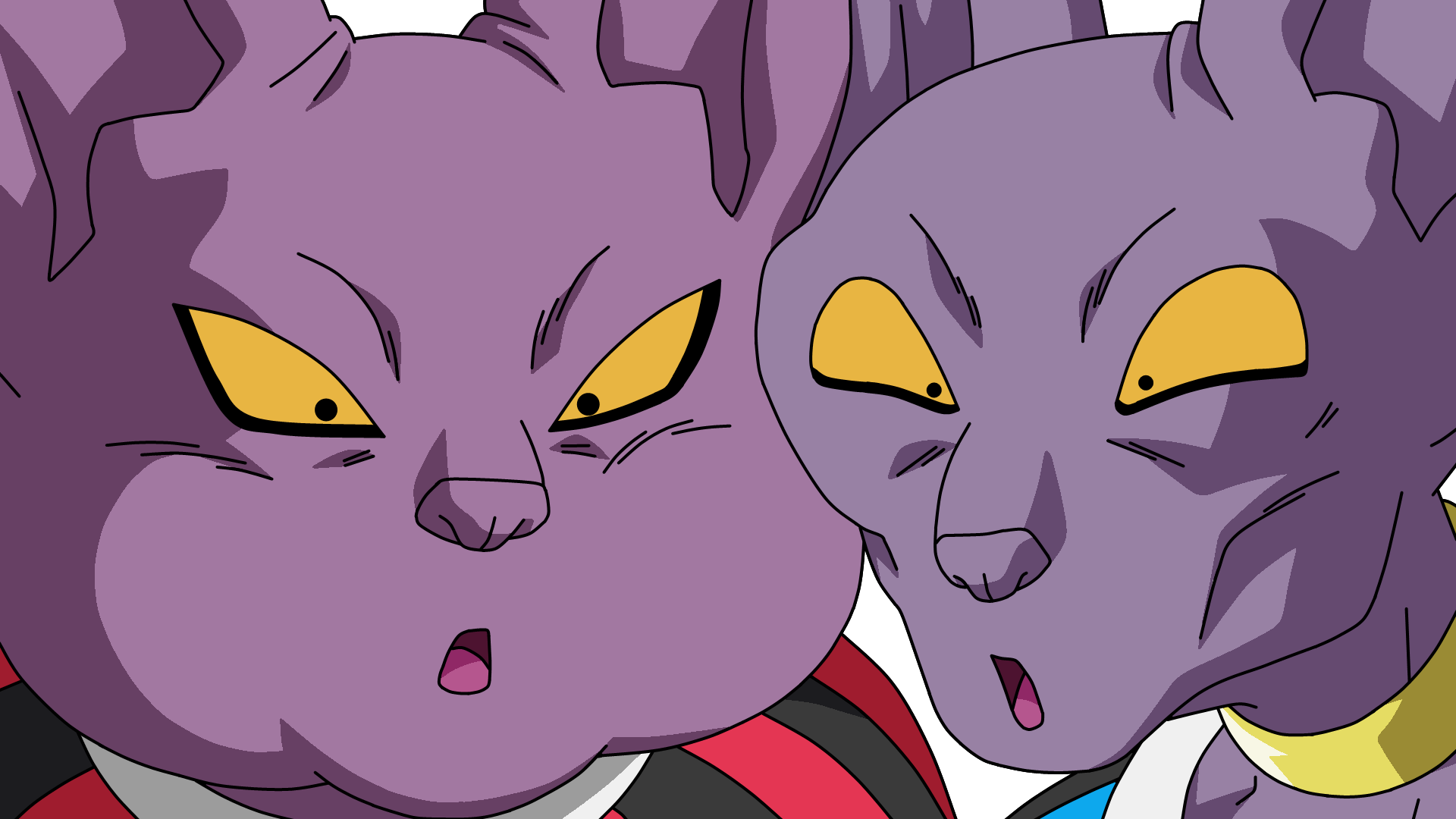 Dragonball Bills und Champa Lineart Farbig