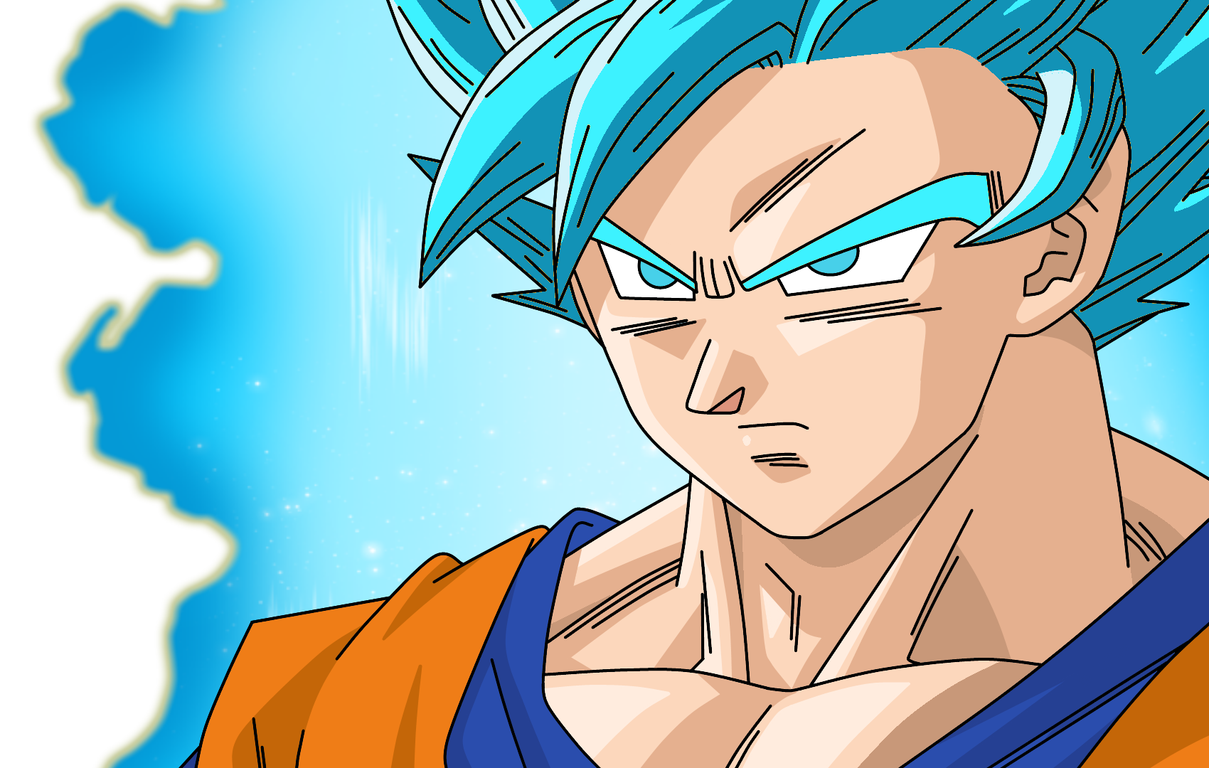You photoshopped that pic of retro ssj goku and gave it blue hair. 