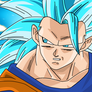 Dragonball Son Goku SSJ Blue 3 Aura Lineart Farbig