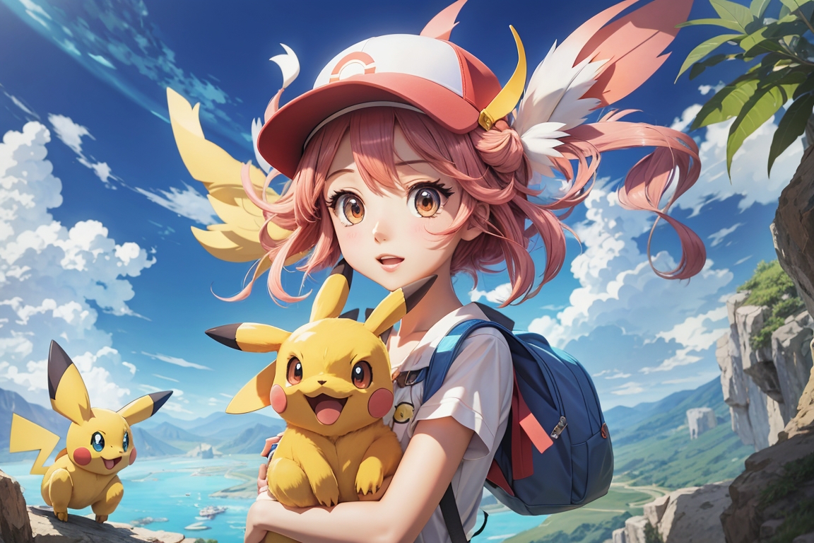 Premium AI Image  Anime Pikachu Pokemon wallpaper
