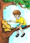 Pooh and Christopher Robin- Coloring Book Contest by DanaBeyer