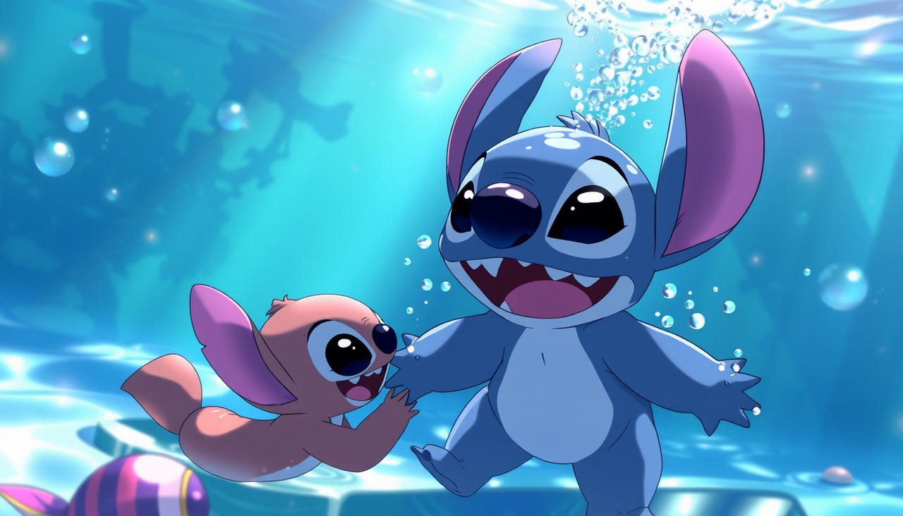 Stitch Pool Raft Stitch having fun underwater and talking in a pool by Mebed on DeviantArt