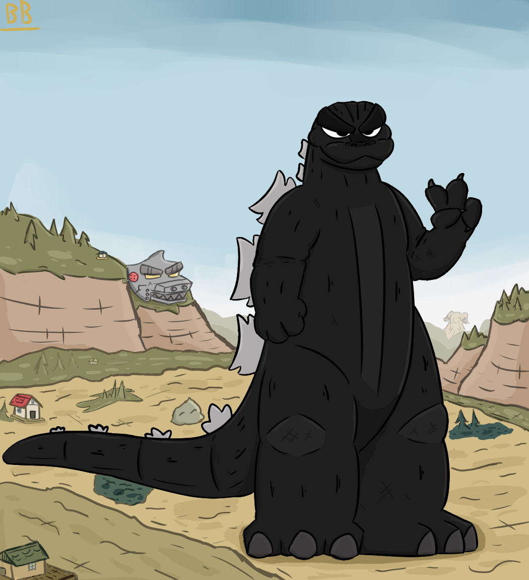 Positive Godzilla Godzilla enjoying his victory by bogboog on DeviantArt