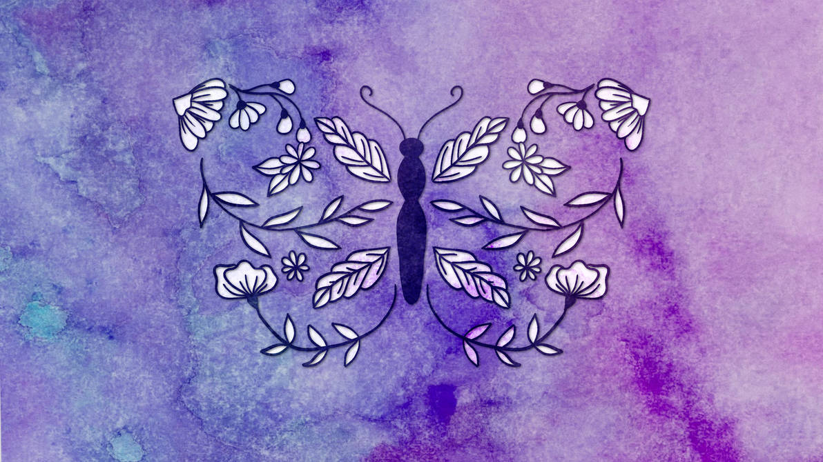 Flower Butterfly Minimalist Wallpaper 11 by HalhatatlanHalando on