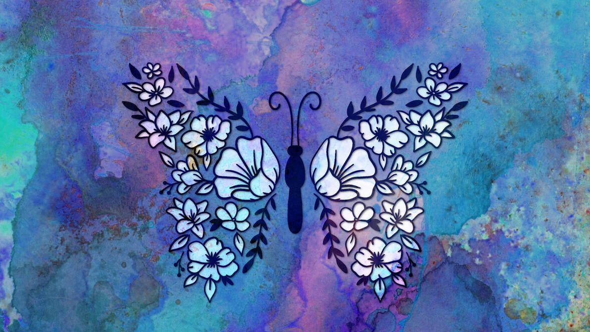 Flower Butterfly Minimalist Wallpaper 14 by HalhatatlanHalando on