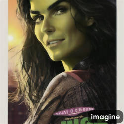 AI of Angie Harmon like She-Hulk