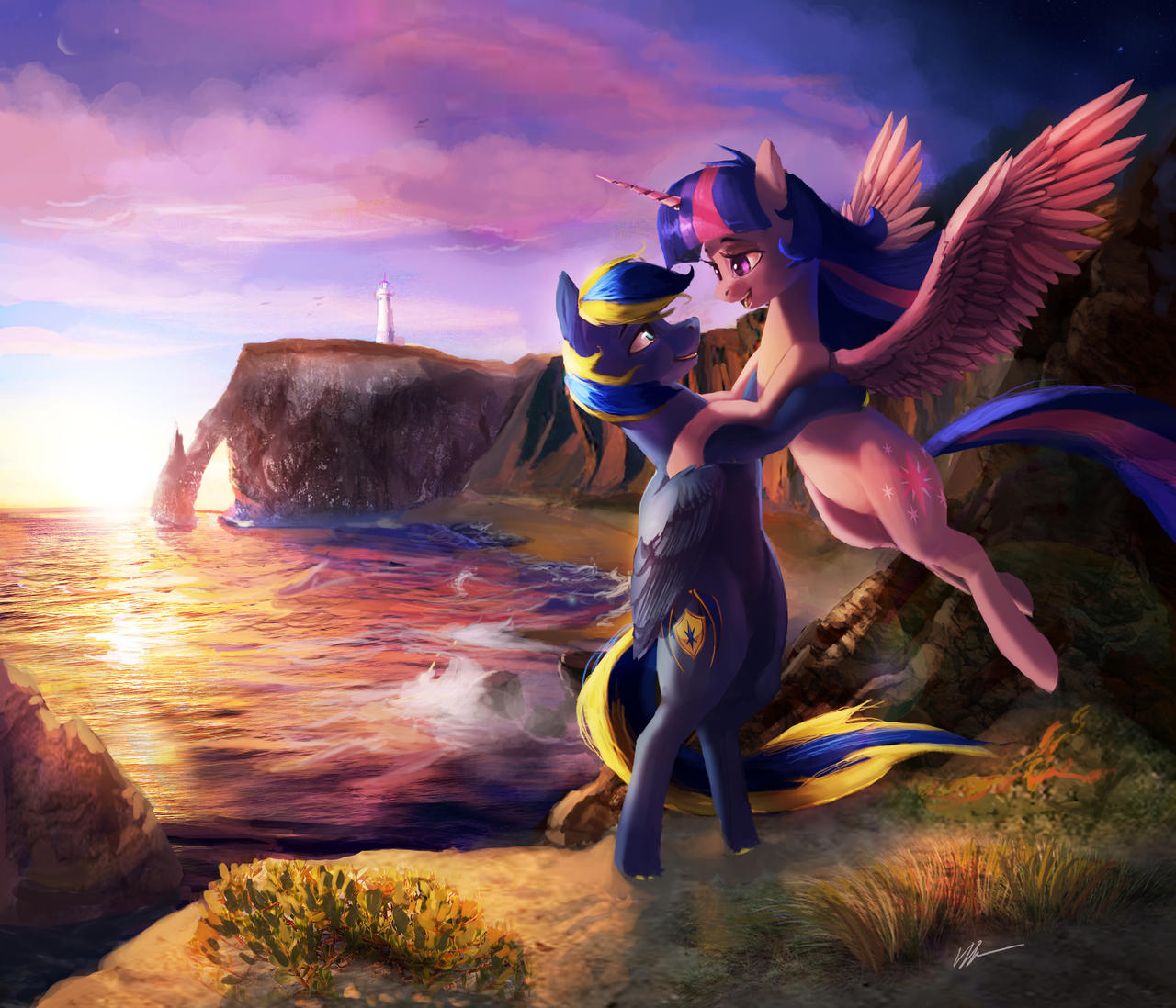 Tender Moment By The Cliffside (COM)