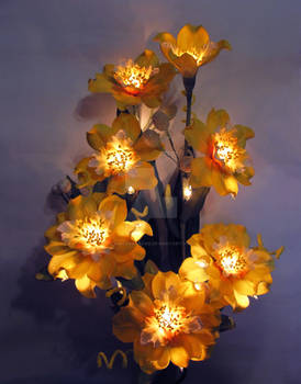 Yellow  flowers. Artificial Light Bouquet.