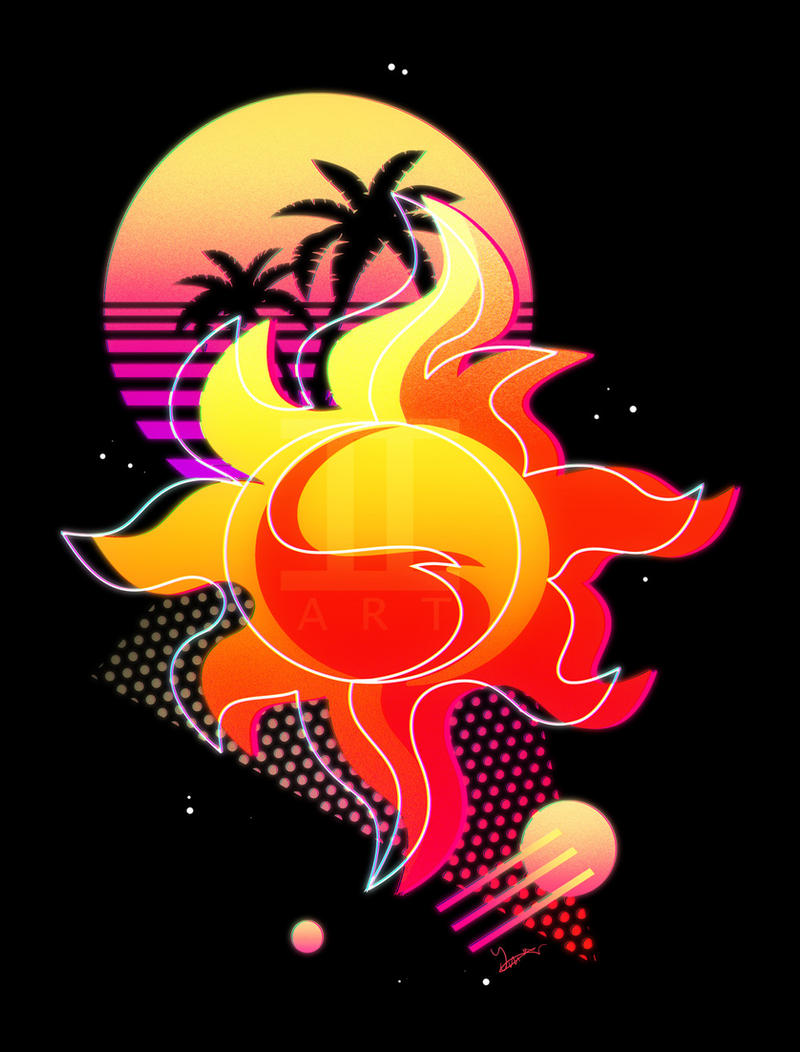Sunset Shimmer Synthwave Cutie Mark by II-Art