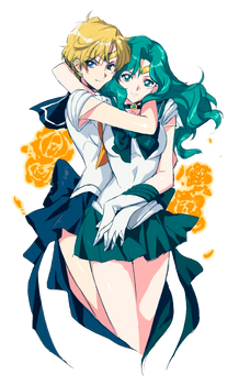 Uranus x Neptune - Sailor Moon Crystal - png