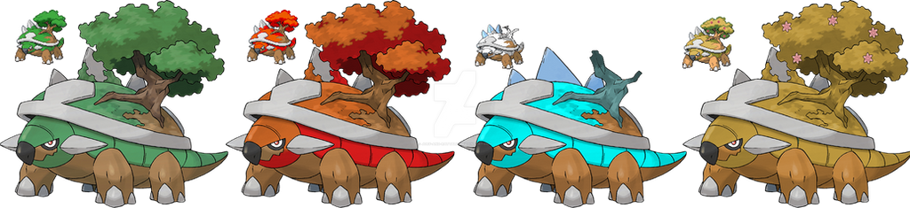 Torterra Rework Torterra Seasonal Variations by joey-and-rattata on DeviantArt