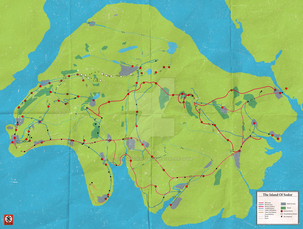 Island Of Sodor Map Redesign by joey-and-rattata on DeviantArt