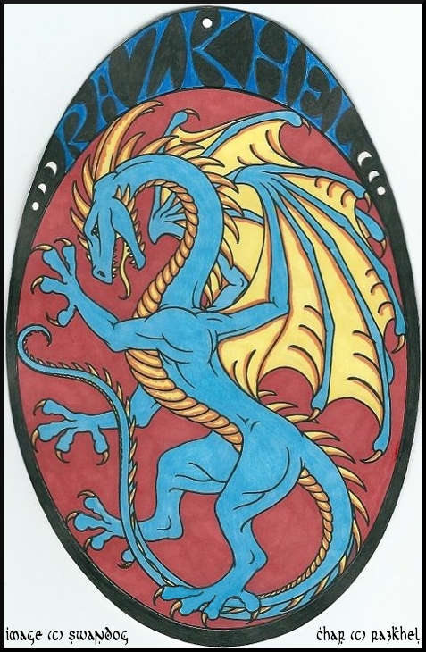 Razkhel Rampant (Heraldic Conbadge Commission)